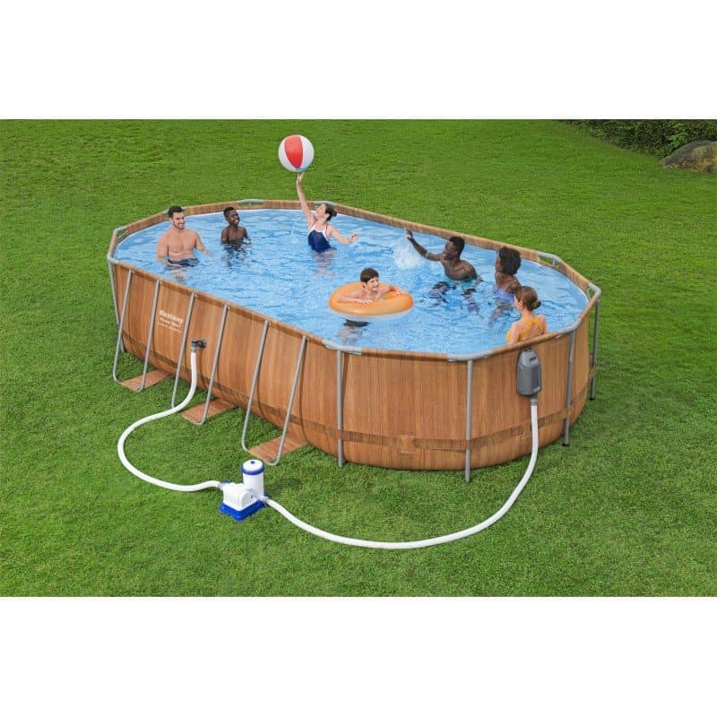 Сглобяем басейн Bestway Power Steel Jet 610х366х122см. с имитация на камък - Image 13