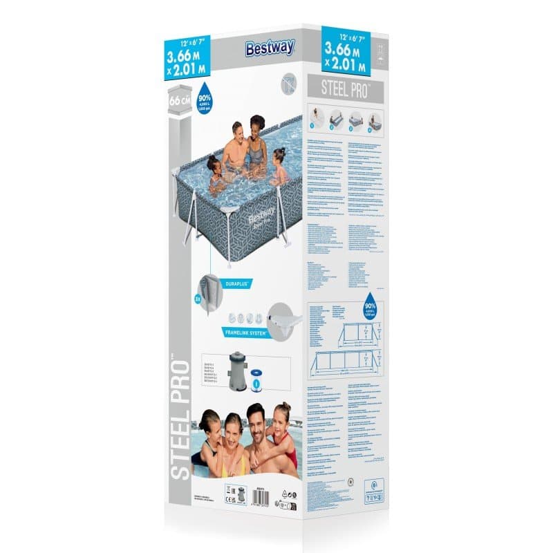 Сглобяем басейн Bestway Steel Pro 366х201х66см с тръбна конструкция 561FV - Image 5