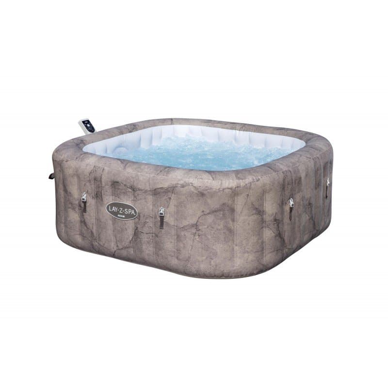 Надуваемо джакузи 1.80m x 1.80m x 71cm  Lay-Z-Spa®Rome MaxHold EnergySense UltraFit Smart AirJet 6 Brown Marble Square